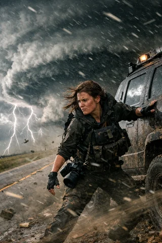 Create an intense action shot Prompt