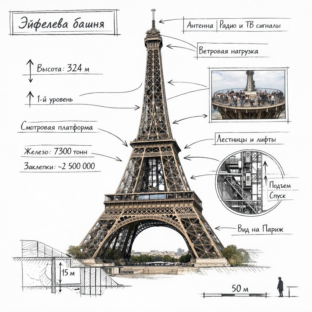 Create an infographic image of LANDMARK Prompt